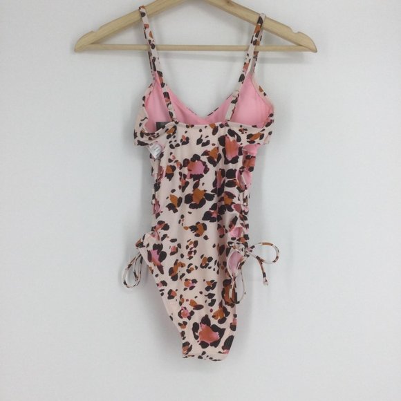 Hula Honey Pink Leopard Swimsuit Size Extra Small XS One Piece Animal Print NEW - Picture 4 of 9